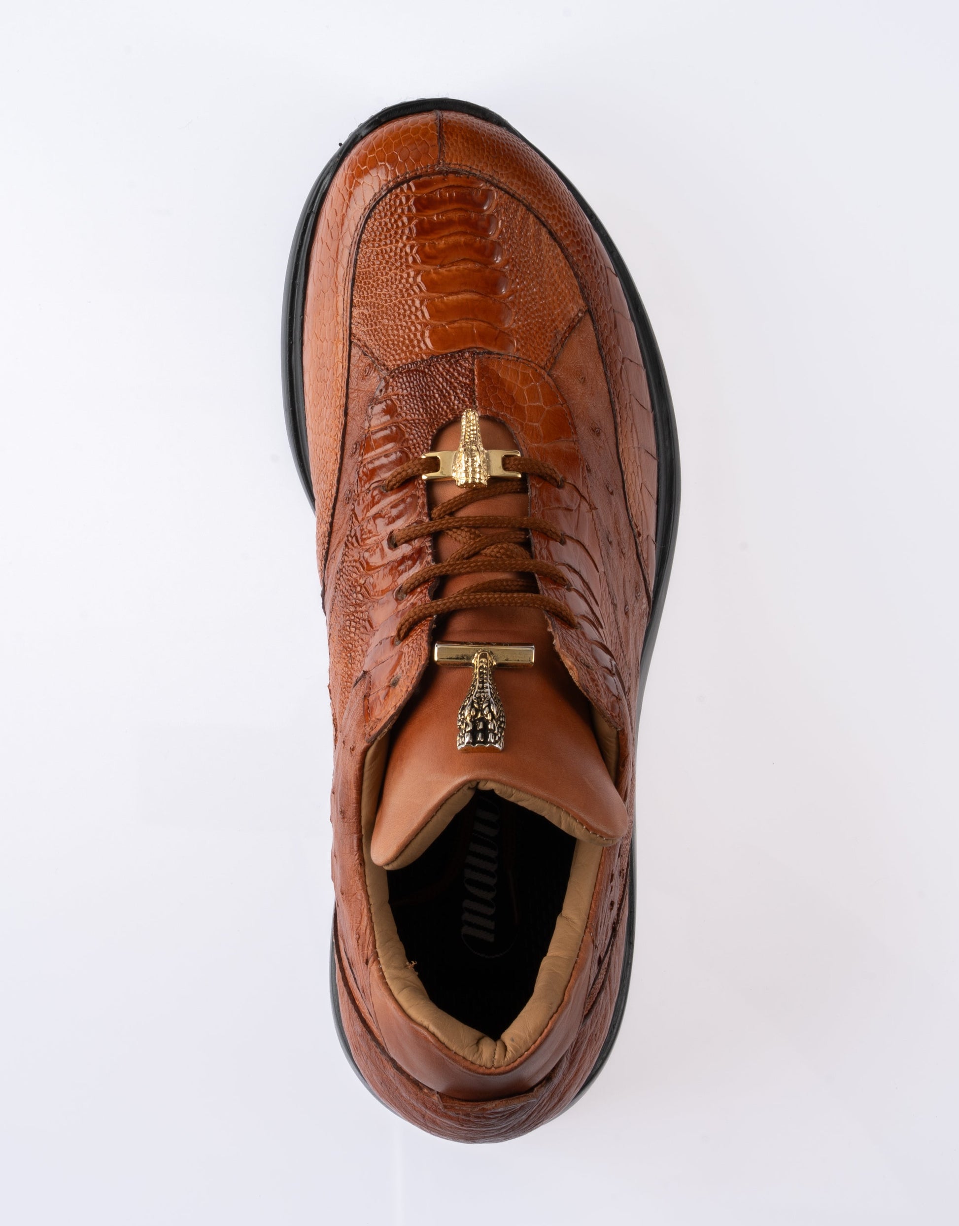 Mauri 8498/3 Cognac Genuine Ostrich/Ostrich Leg/Calf Sneakers