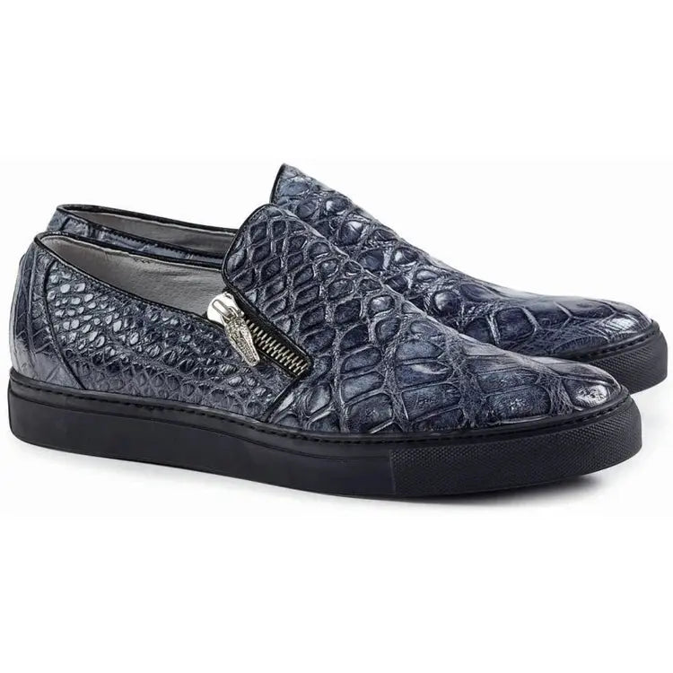 Mauri 8508 Black/Grey Genuine Alligator Sneakers