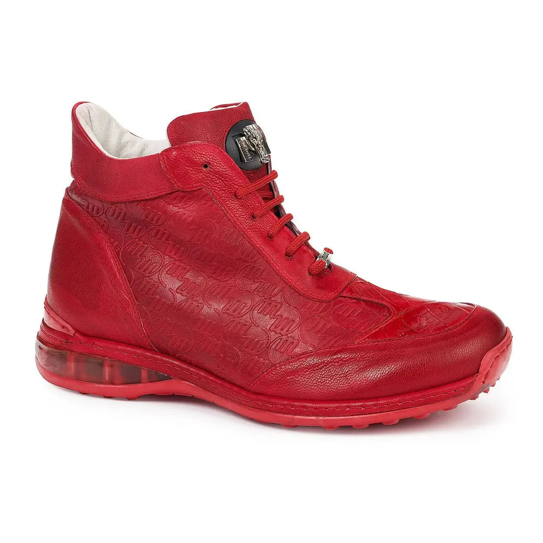 Mauri Trio 8510 Red Genuine Baby Crocodile/Nappa/Nappa Embossed Casual Sneakers