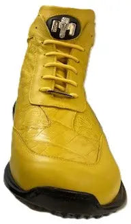Mauri Trio 8510 Yellow Genuine Baby Crocodile/Nappa/Nappa Embossed Casual Sneakers