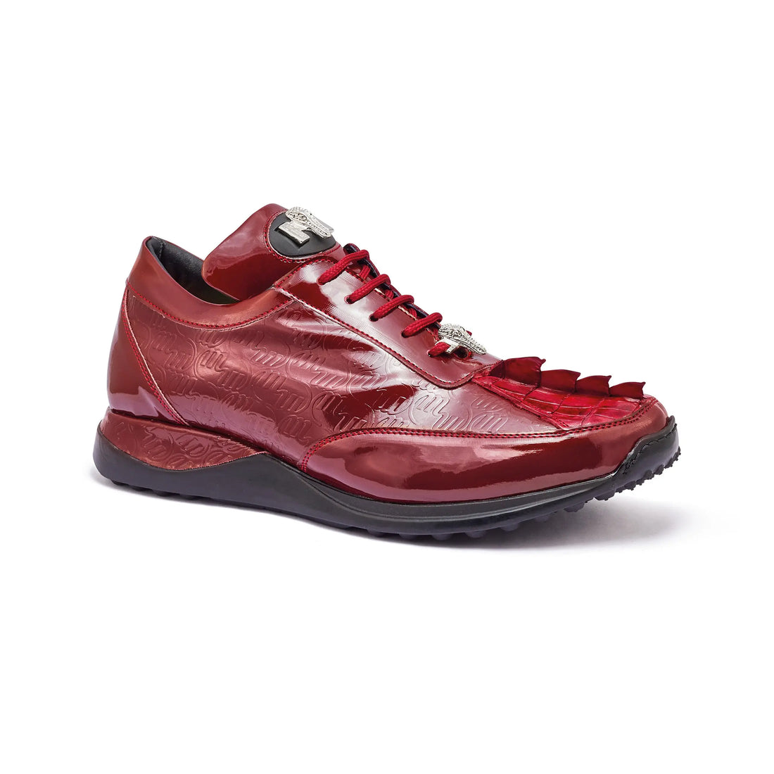 Mauri 8514 Ruby Red Genuine Hornback Tail/ Patent Embossed Sneakers