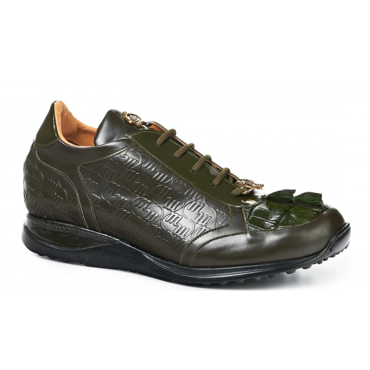 Mauri Native 8573 Olive Genuine Hornback/Patent Leather Sneakers