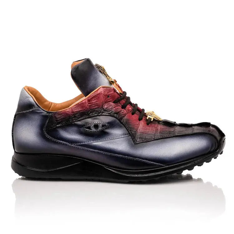 Mauri 8596/4 Acre Raindrops/Ruby Red Dirty Black Genuine Hornback/Nappa Leather Sneakers