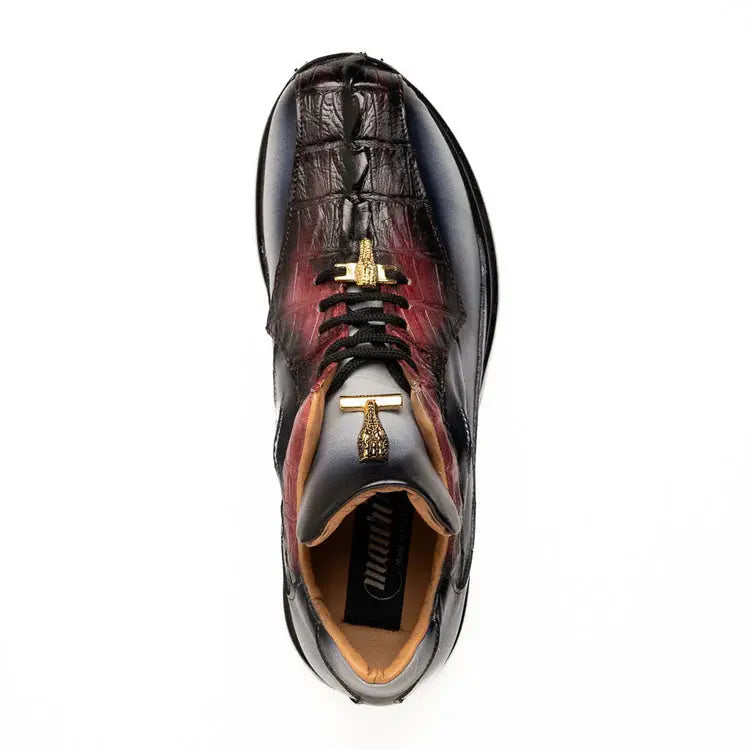 Mauri 8596/4 Acre Raindrops/Ruby Red Dirty Black Genuine Hornback/Nappa Leather Sneakers