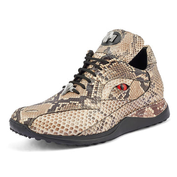 Mauri 8596 Natural Genuine Python Snake Skin Casual Sneakers 