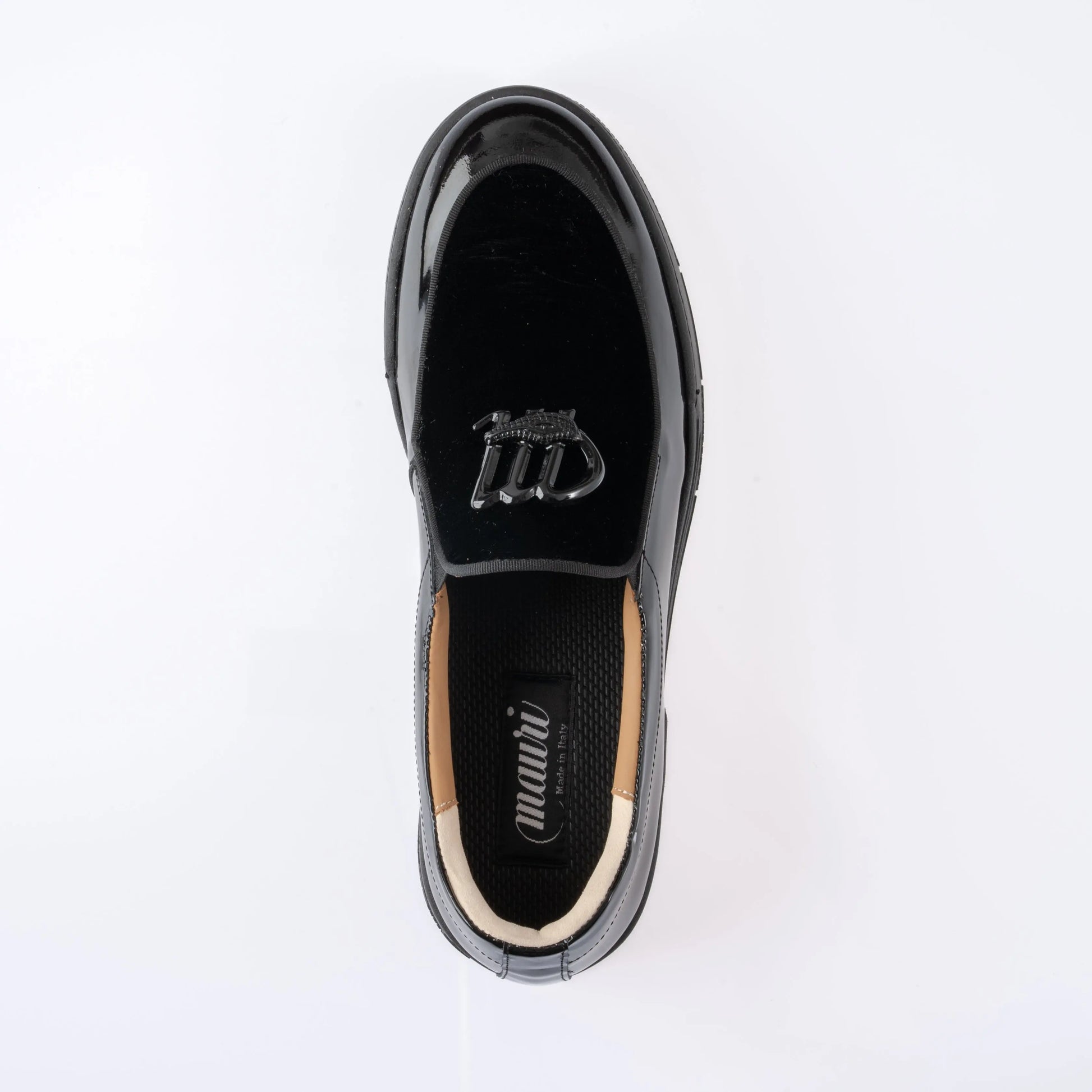 Mauri 8600/8 Black Genuine Leather Patent/Velvet Loafers
