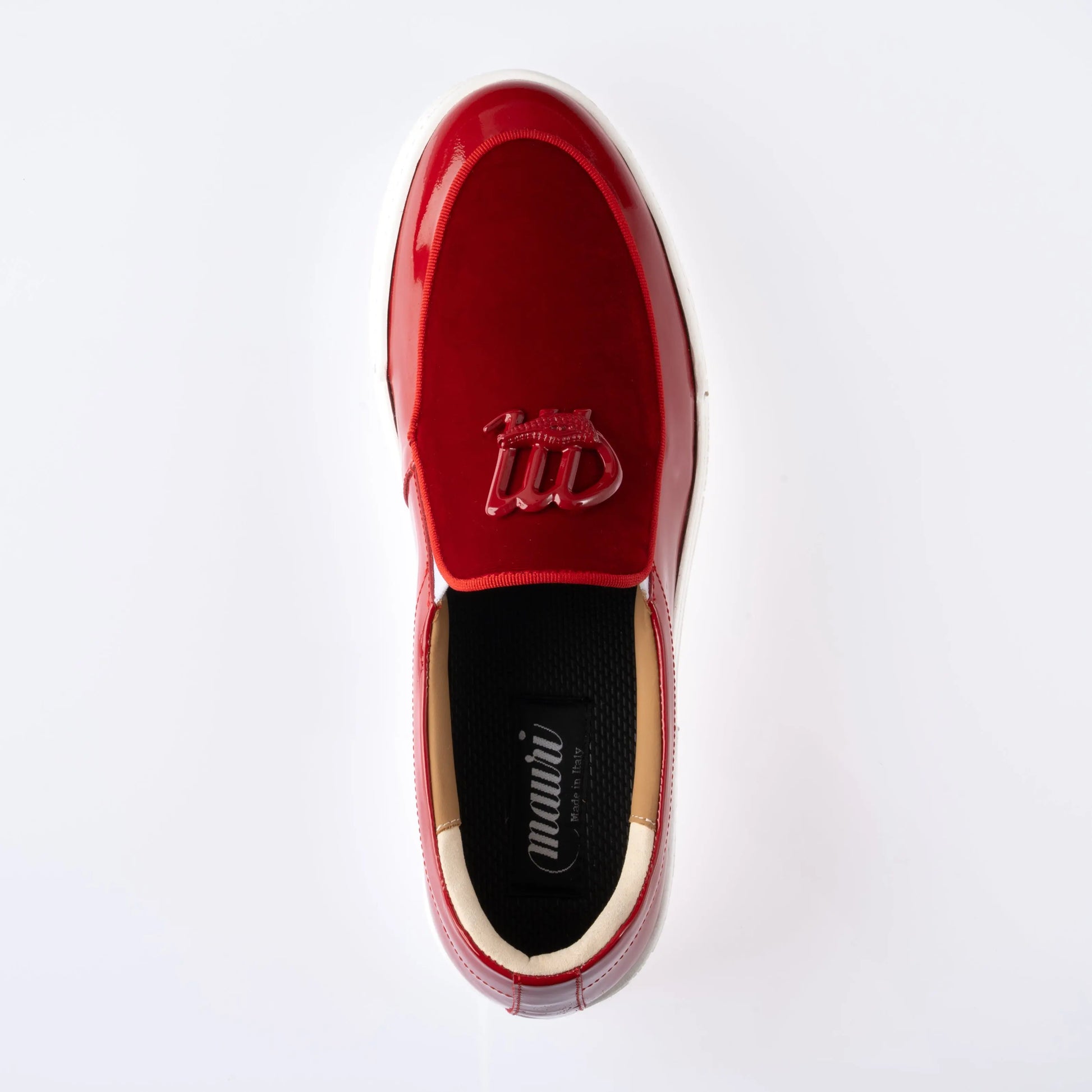 Mauri 8600/8 Red Genuine Leather Patent/Velvet Loafers