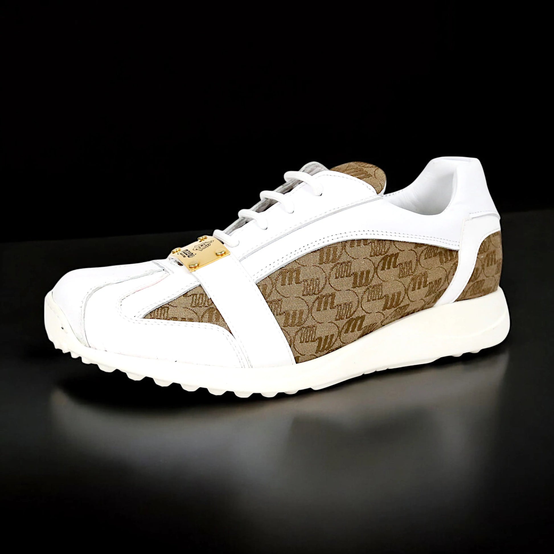 Mauri 8665/2 White/Beige Genuine Baby Crocodile/Nappa/Double M Fabric Sneakers