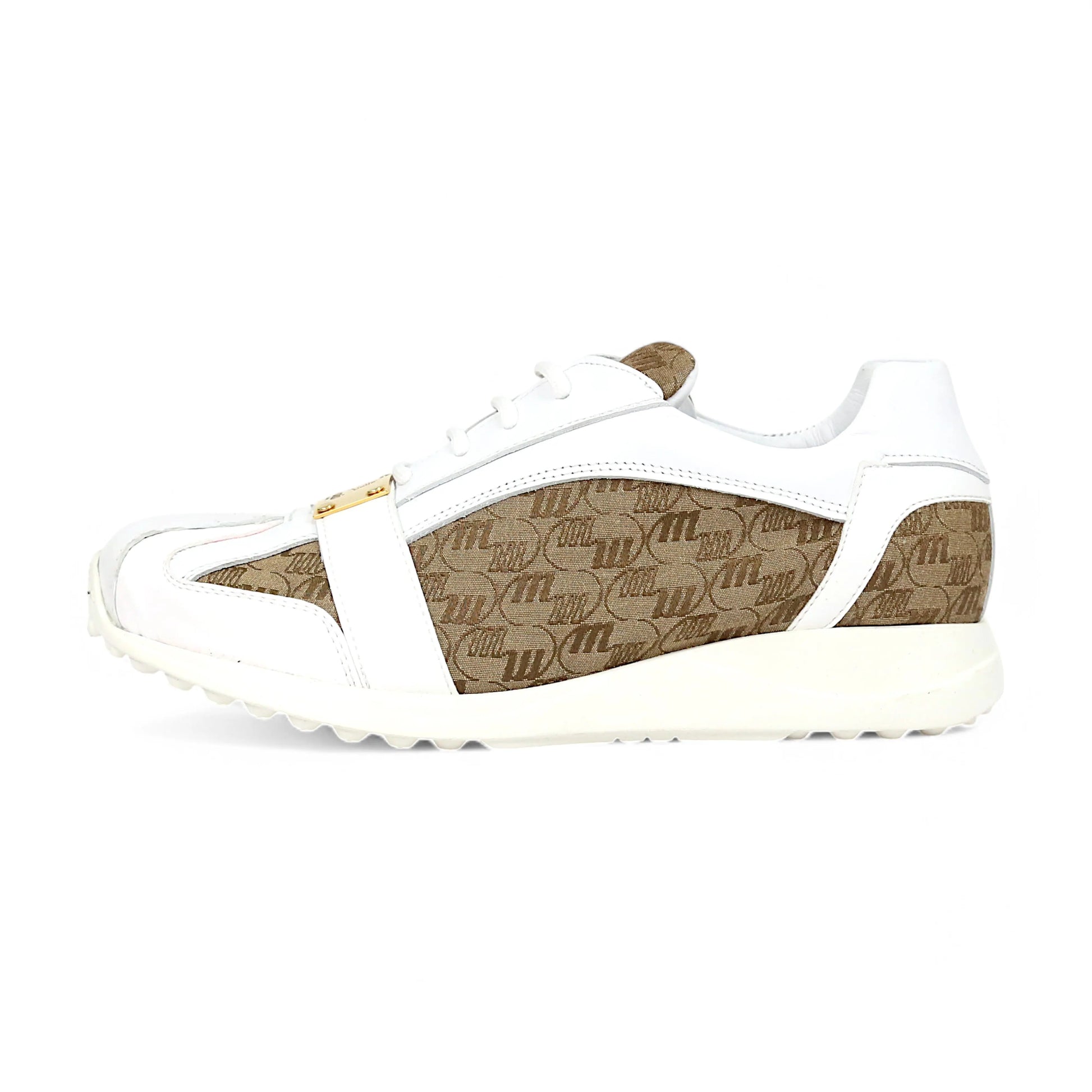 Mauri 8665/2 White/Beige Genuine Baby Crocodile/Nappa/Double M Fabric Sneakers