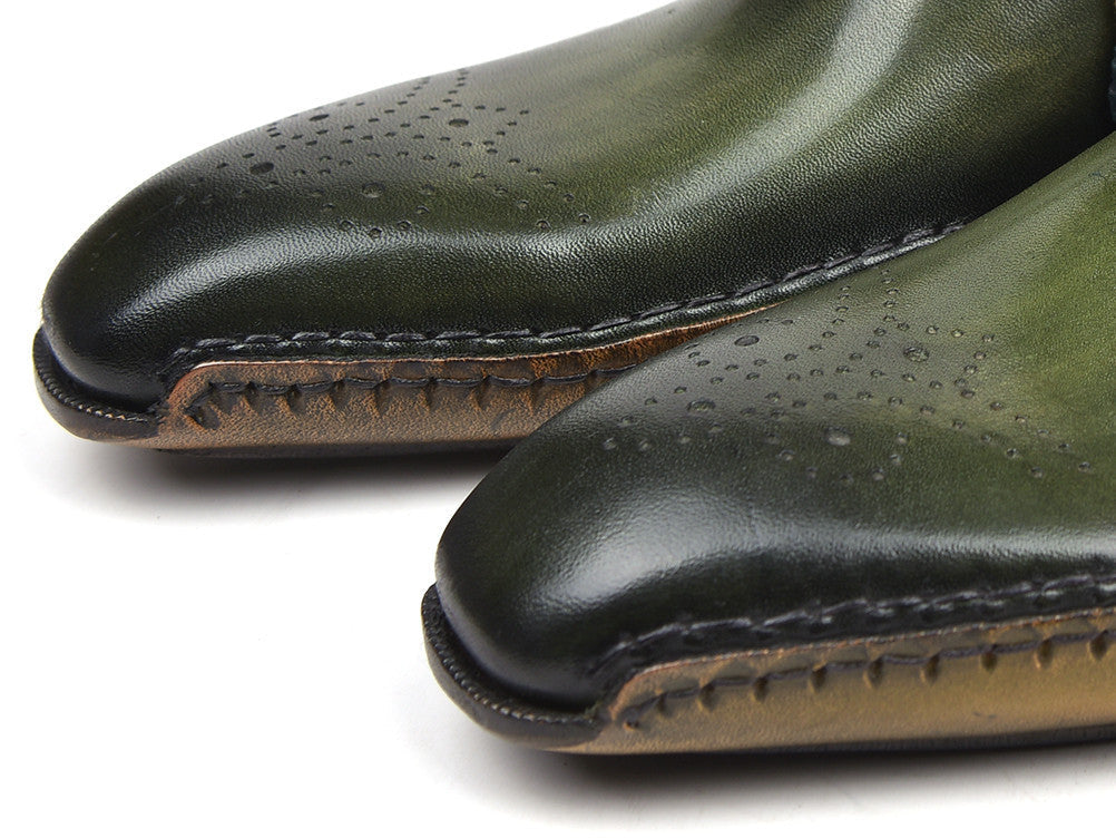 Paul Parkman Opanka Construction Oxfords Green (ID#86A5-GRN) PAUL PARKMAN