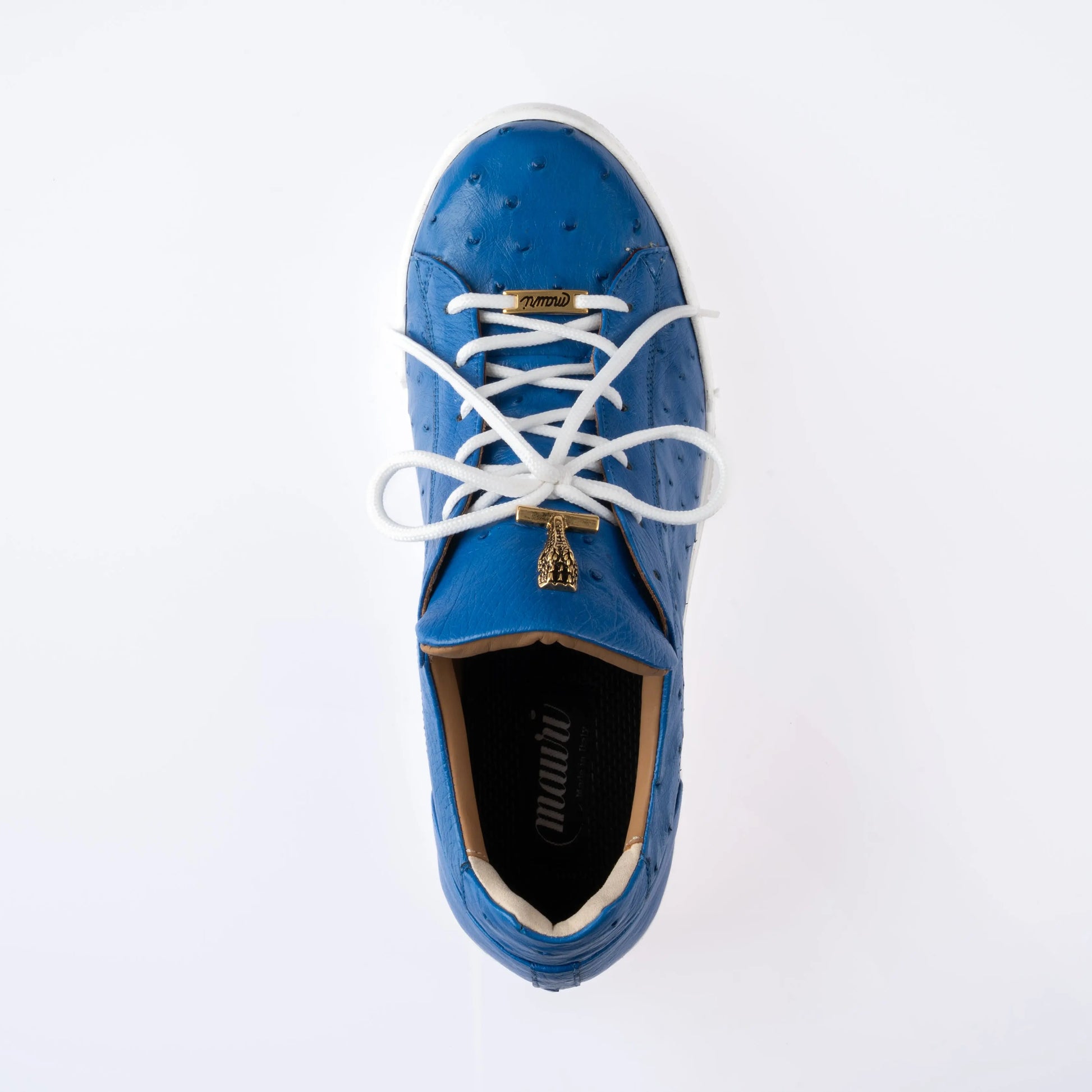 Mauri 8825/2 Royal Blue Genuine Ostrich Sneakers