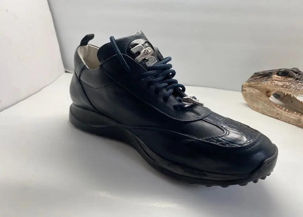 Mauri 8900/2 Wonder Blue Genuine Baby Crocodile/Nappa Sneakers