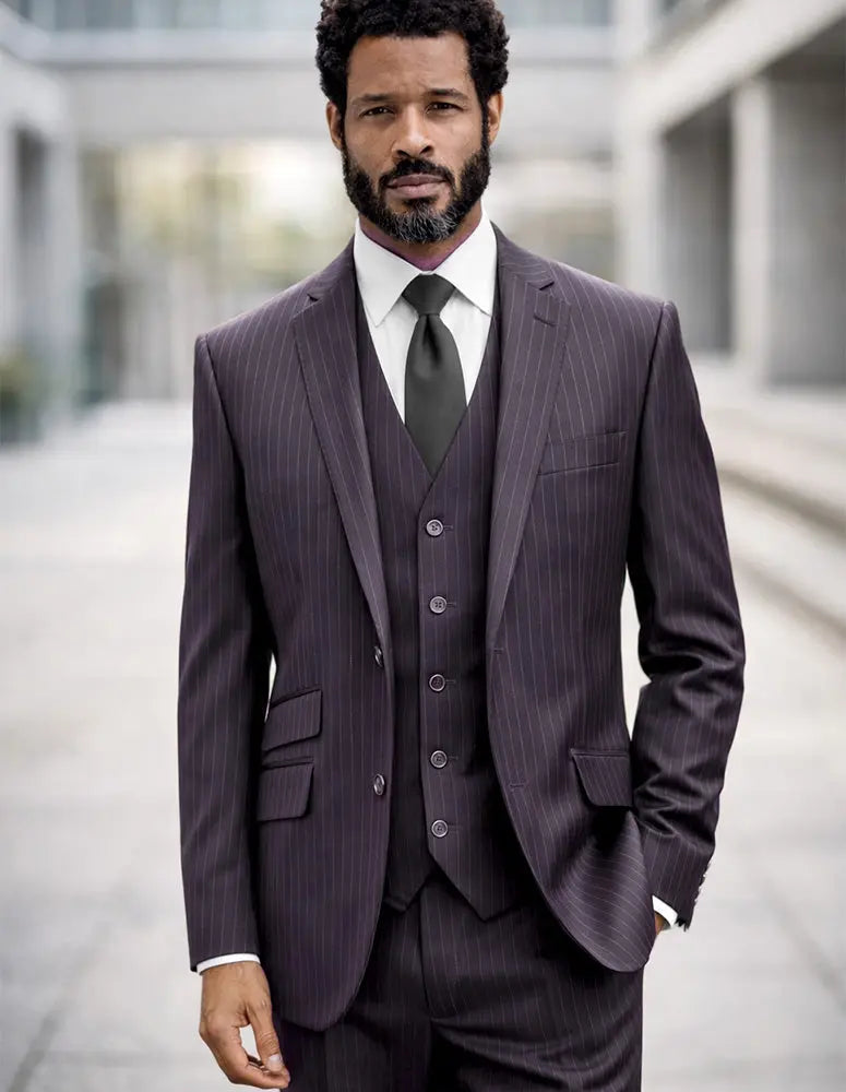 Statement Zargo Brown Super 200's Italian Wool Vested Suit
