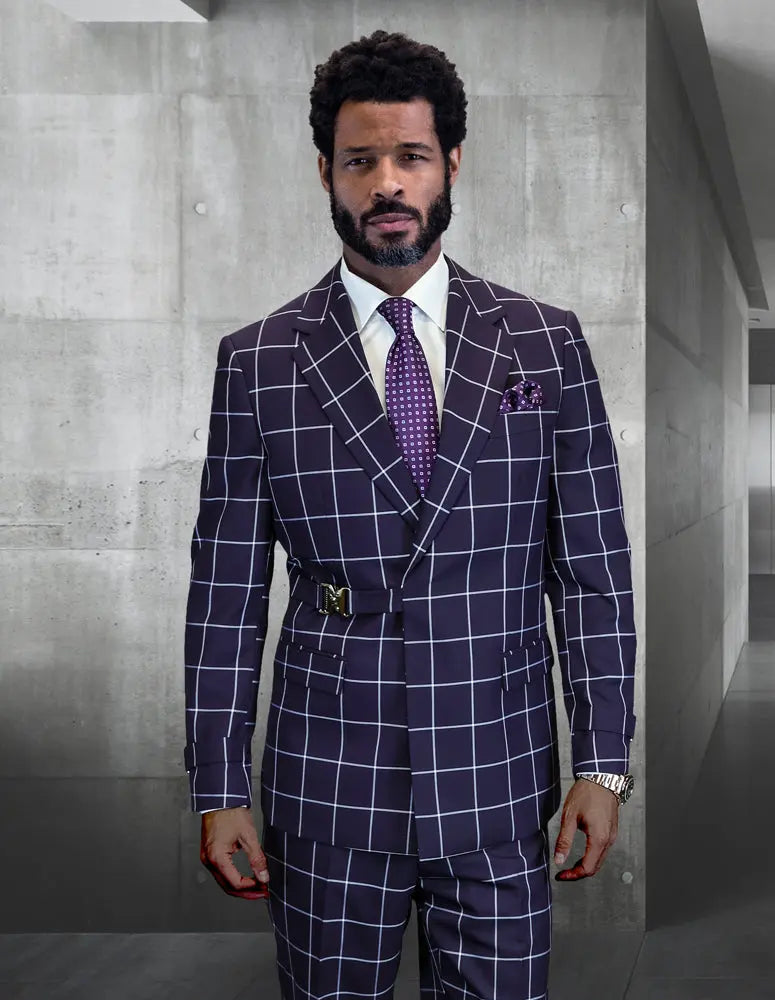 Statement Altare Eggplant Super 200's Italian Wool Suit