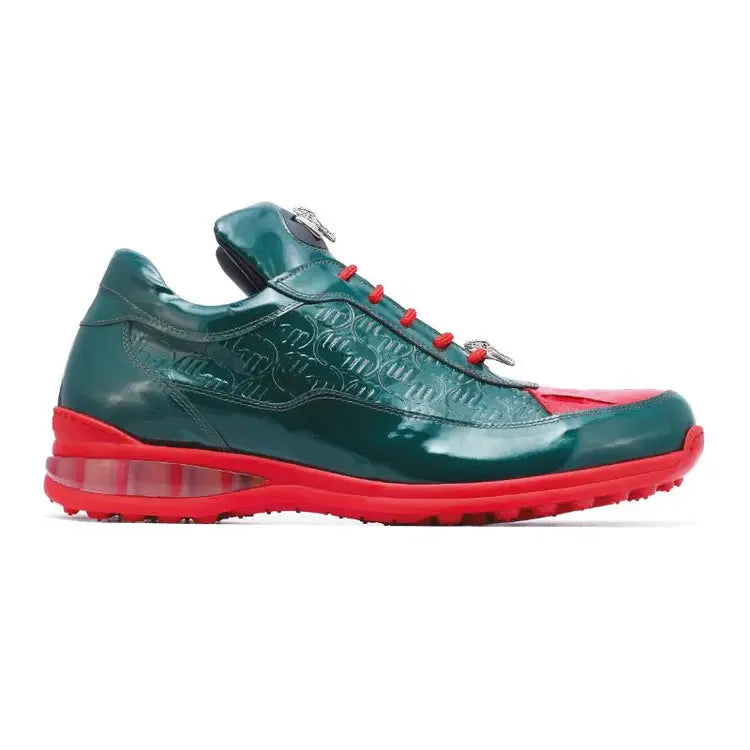 Mauri 8900/2 Green/Red Genuine Baby Crocodile/Patent Embossed Sneakers