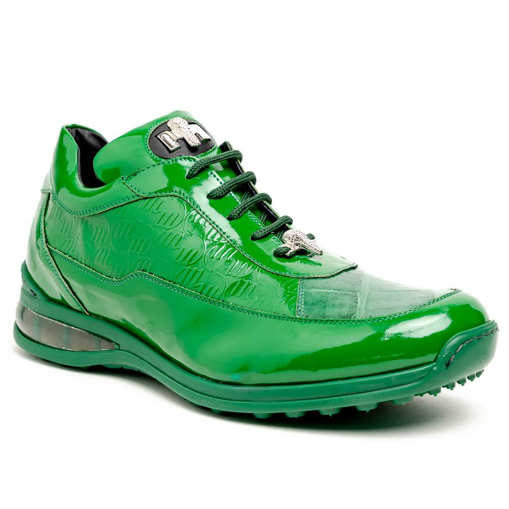 Mauri 8900 Apple Green Genuine Alligator/Nappa Leather Sneakers 