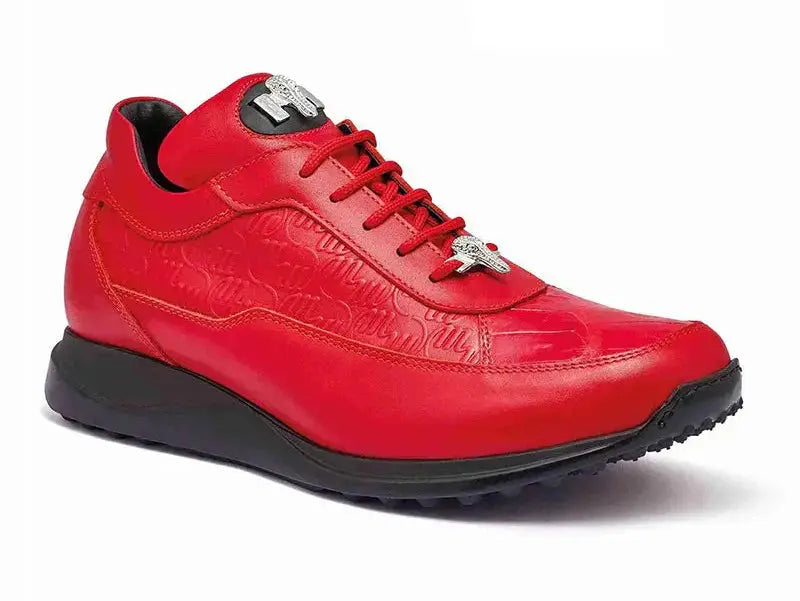 Mauri 8900/2 Red Genuine Baby Crocodile/Nappa Embossed Sneakers