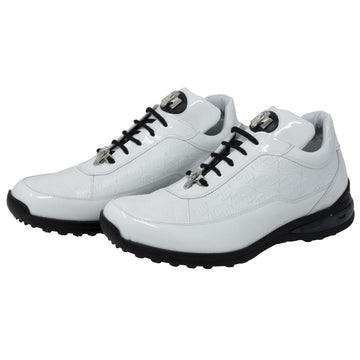 Mauri Bubble 8900/2 White Genuine Ostrich Leg/Patent/Embossed Nappa Sneakers