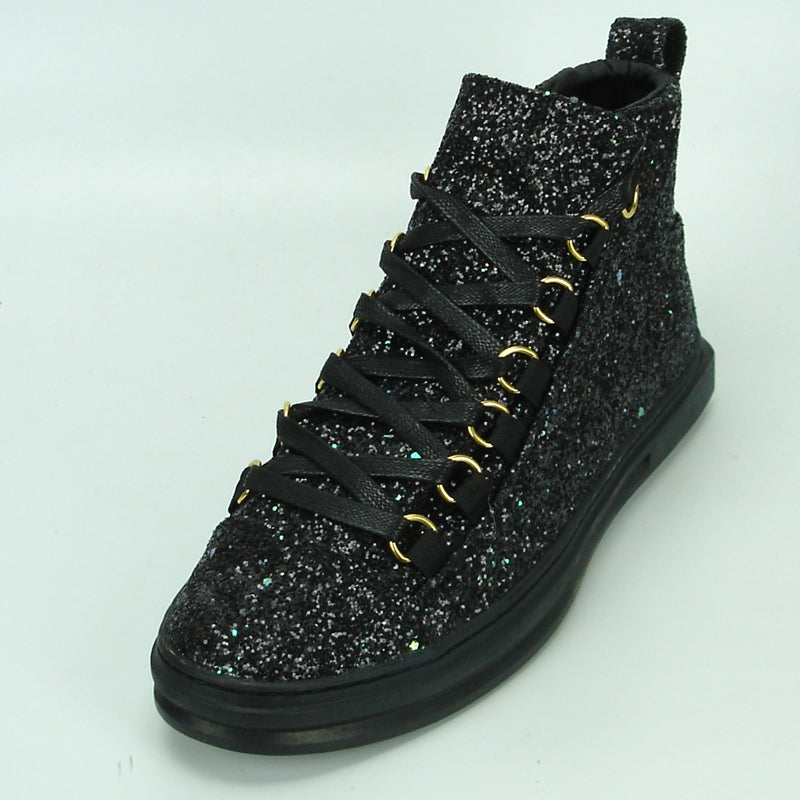 Fiesso FI-2174-2 Black Glitter Encore Sneakers