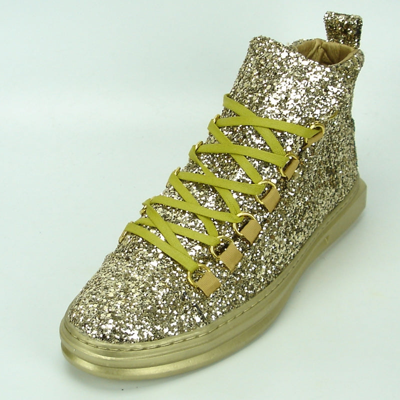 Fiesso FI-2174-2 Gold Glitter Encore Sneakers