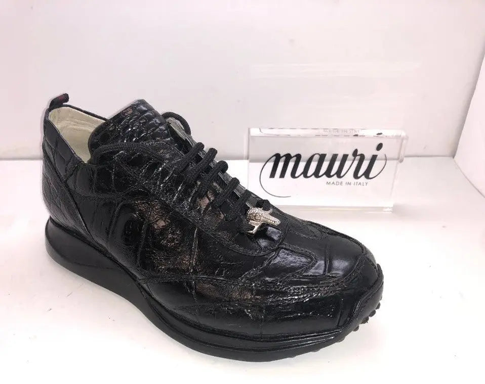 Mauri 8932 Black Genuine Alligator Sneakers