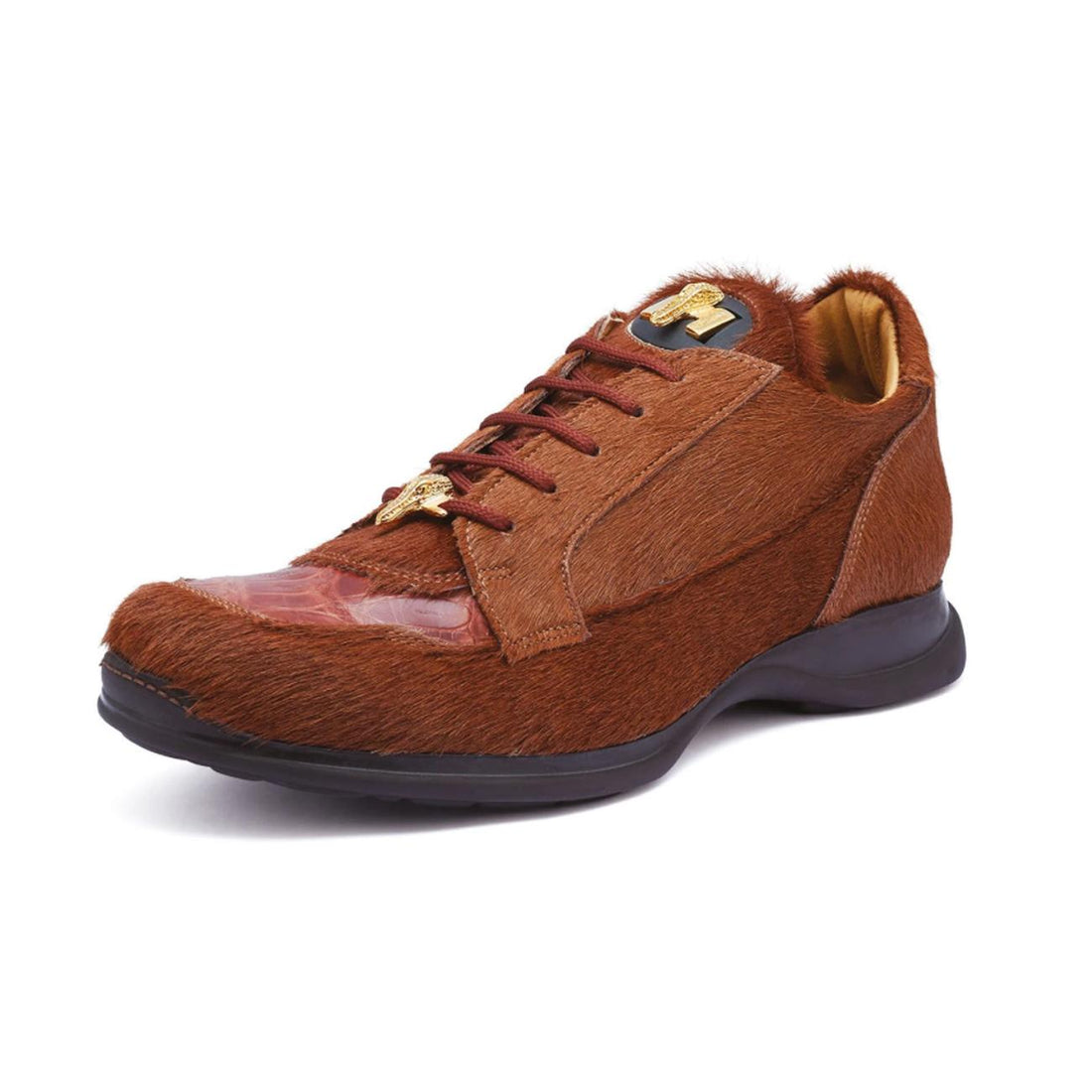 Mauri Mustang 8594 Honey Genuine Crocodile/Pony Hair Sneakers