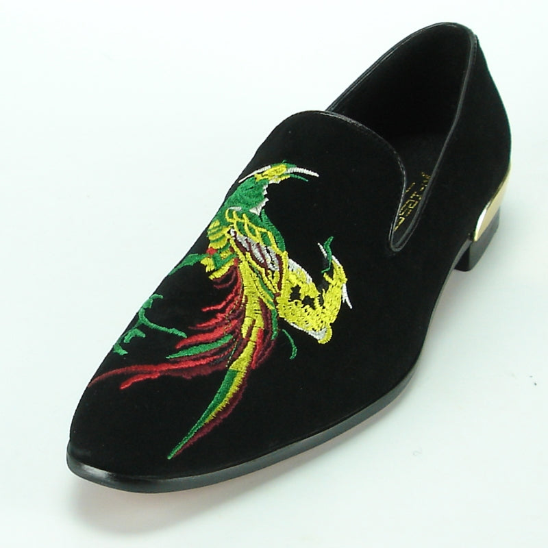 Fiesso FI-7069 Black Loafers