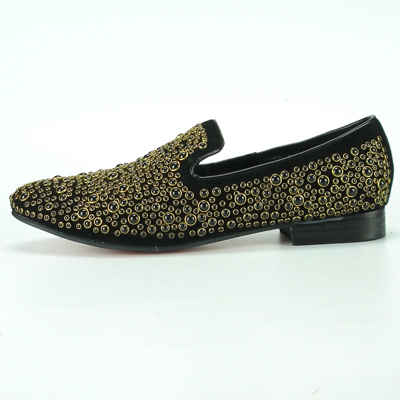 Fiesso FI-7082 Black Loafers