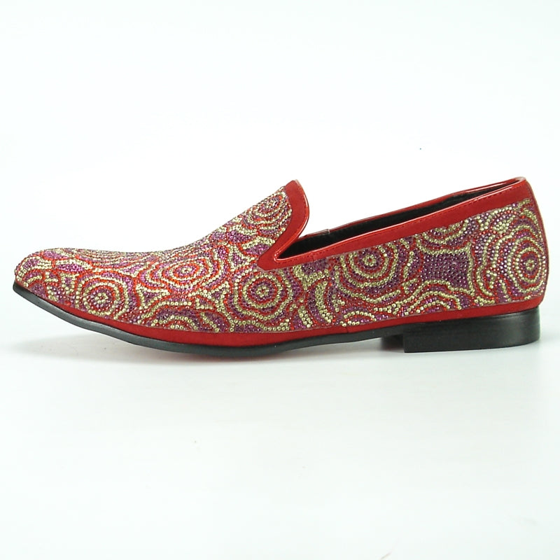 Fiesso FI-7098 Red Loafers