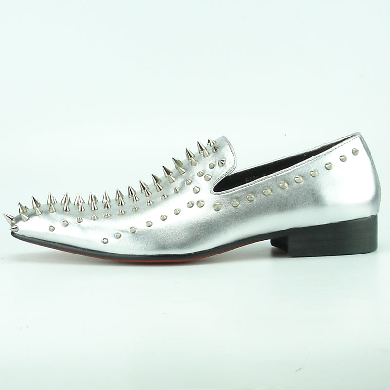 Fiesso FI-7107 Silver Loafers