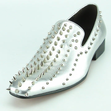 Fiesso FI-7107 Silver Loafers