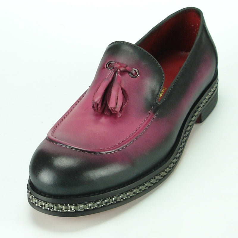 Fiesso FI-7123 Burgundy Loafers