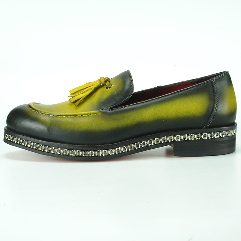 Fiesso FI-7123 Yellow Loafers