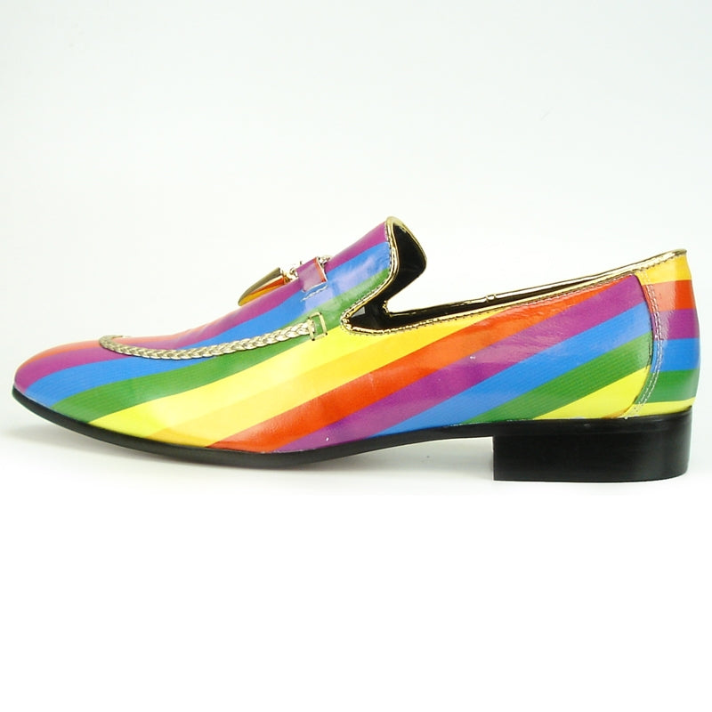 Fiesso FI-7157 Rainbow Slip on Loafers