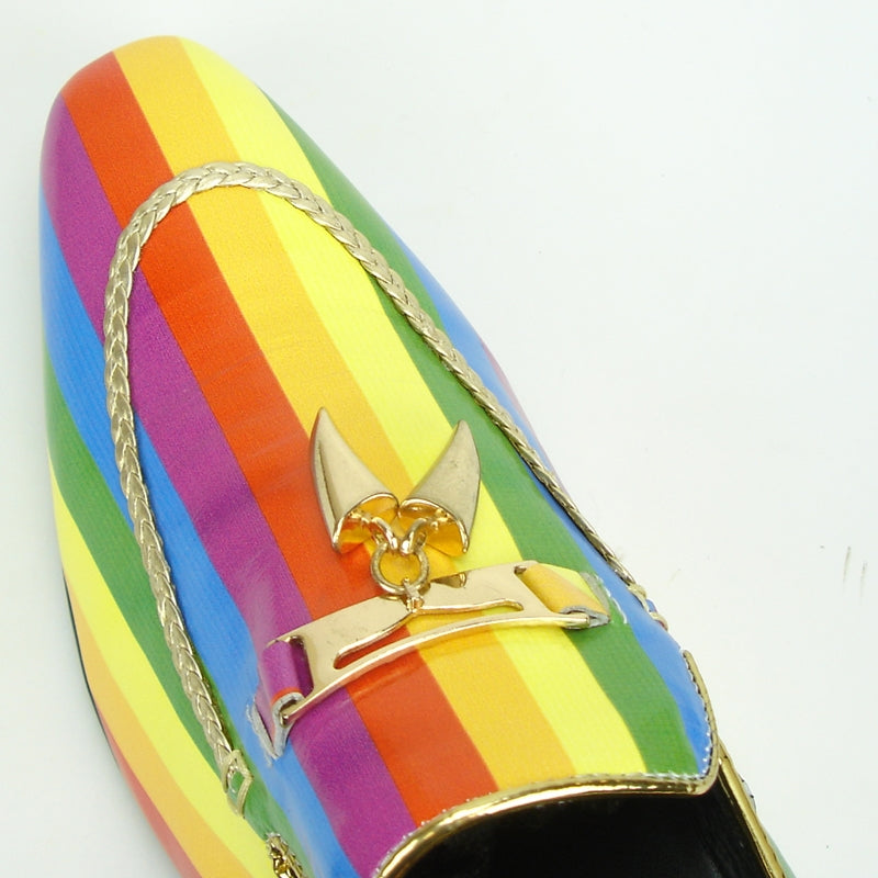 Fiesso FI-7157 Rainbow Slip on Loafers