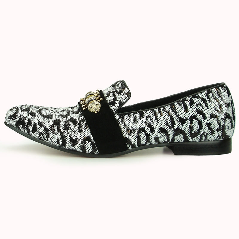 Fiesso FI-7025C Black White Loafers