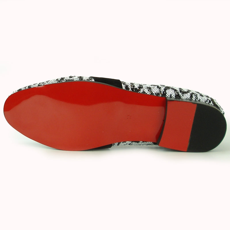 Fiesso FI-7025C Black White Loafers