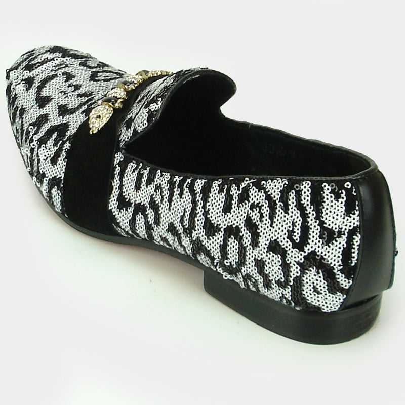 Fiesso FI-7025C Black White Loafers