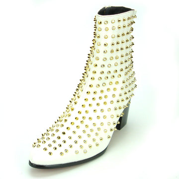 Fiesso FI-7142 White Gold Boots