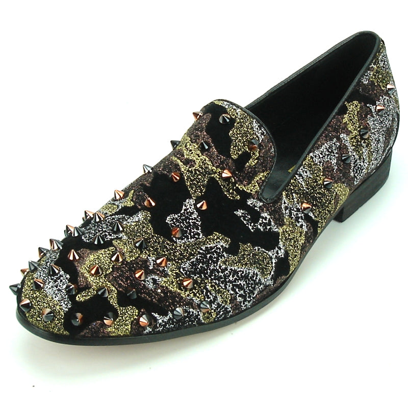 Fiesso FI-7127 Black Green Loafers