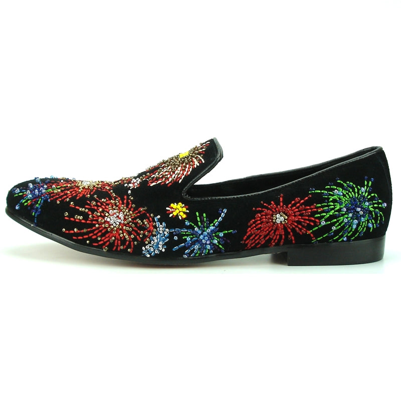 Fiesso FI-7138 Black Multi Loafers