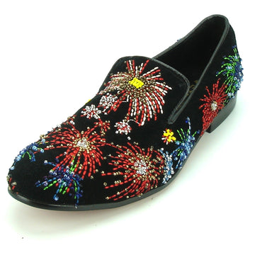 Fiesso FI-7138 Black Multi Loafers