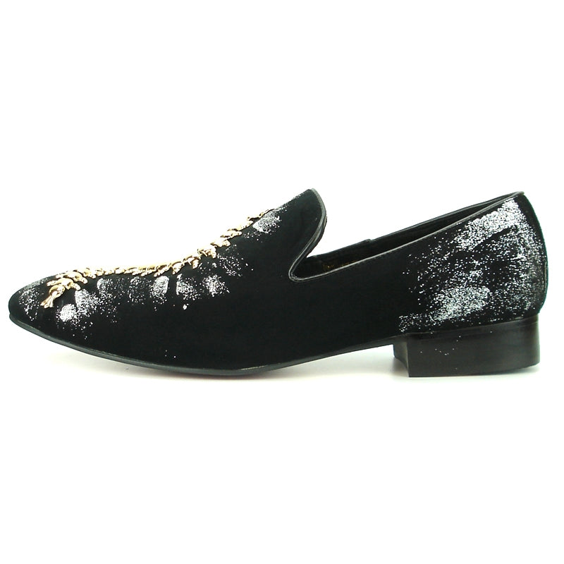 Fiesso FI-7165 Black Loafers