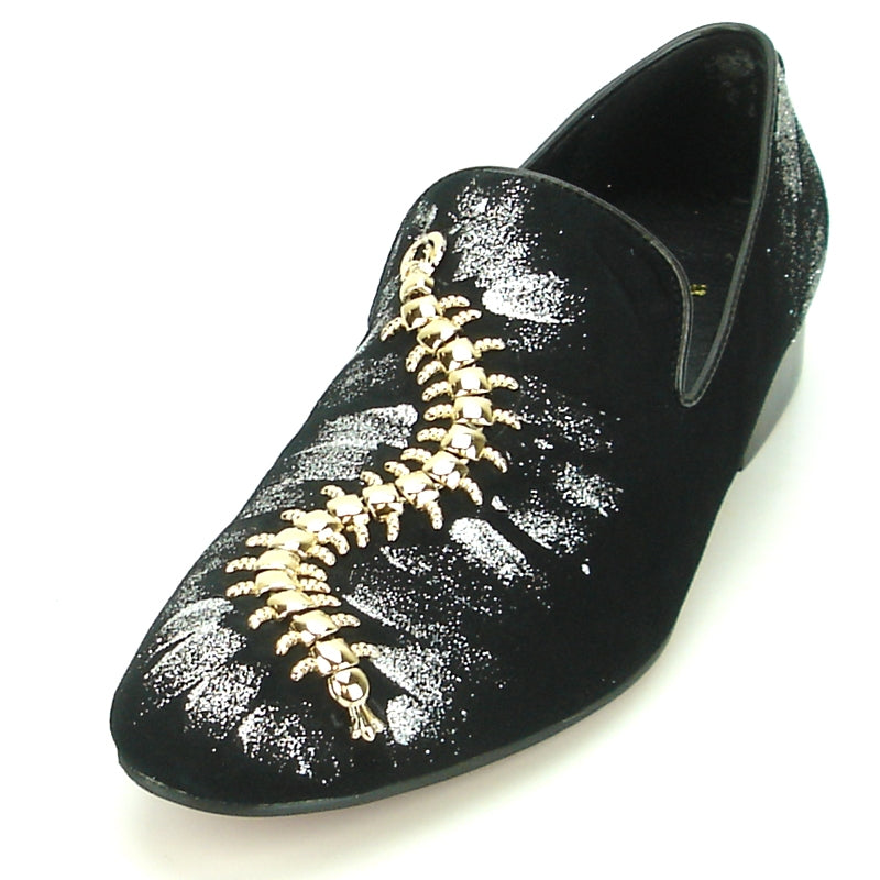 Fiesso FI-7165 Black Loafers