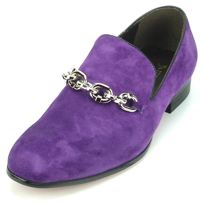 Fiesso FI-7191 Purple Loafers