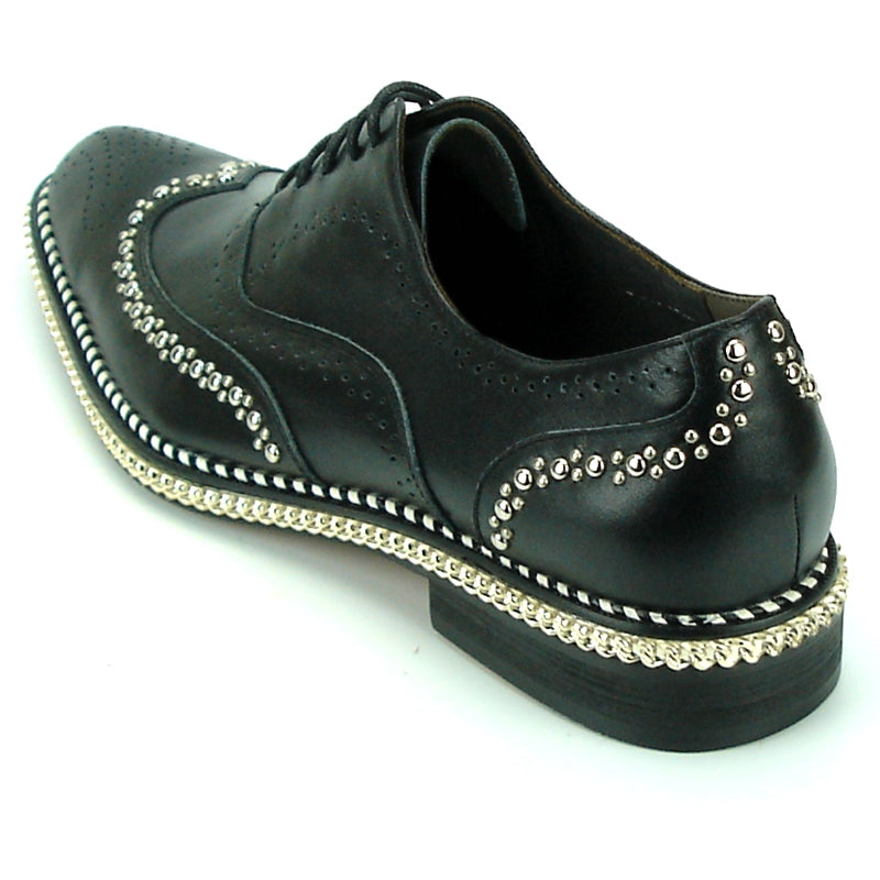 Fiesso FI-7201 Black Oxfords