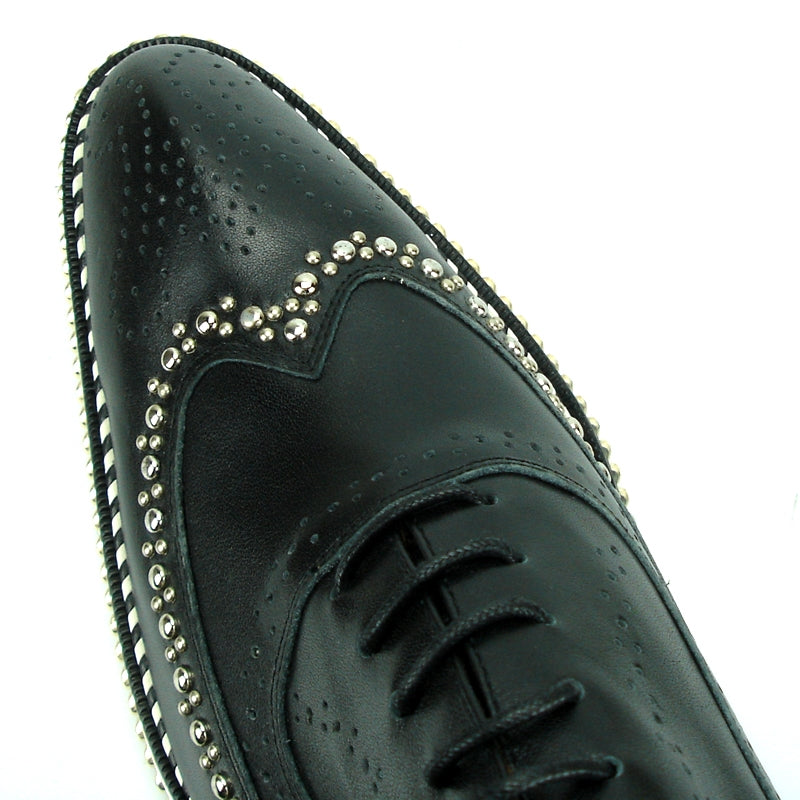 Fiesso FI-7201 Black Oxfords