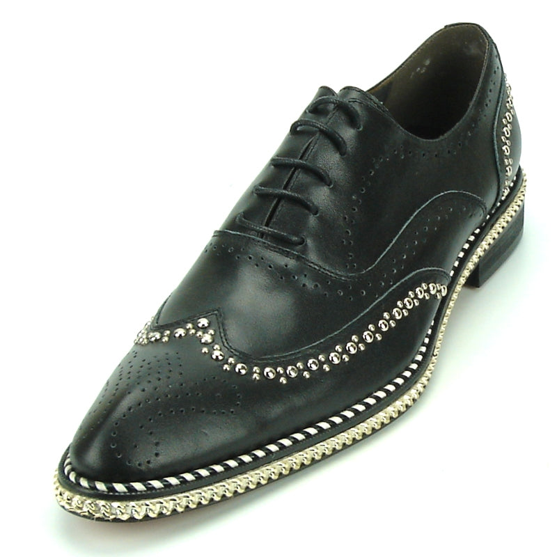 Fiesso FI-7201 Black Oxfords