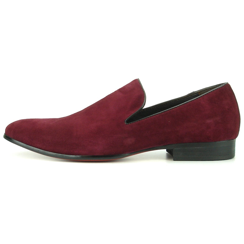 Fiesso FI-7216 Burgundy Suede Loafers