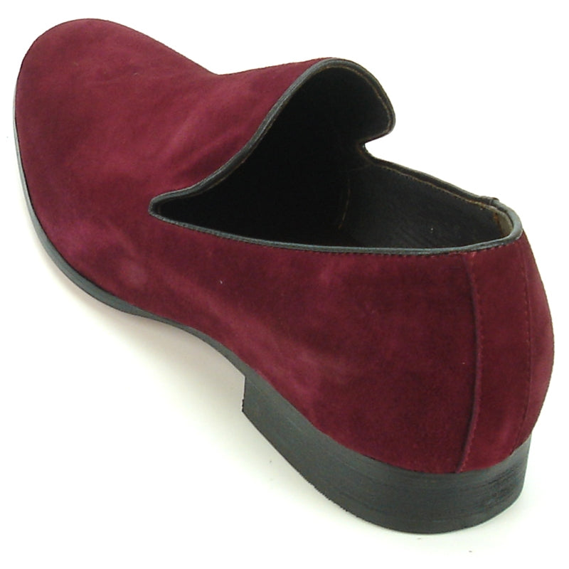 Fiesso FI-7216 Burgundy Suede Loafers